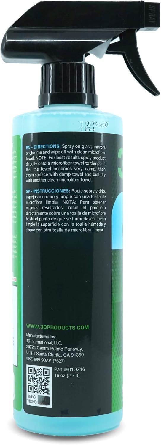 Glass Cleaner - Ready to Use, Tint Safe, Streak Free Glass Cleaner - 16oz.