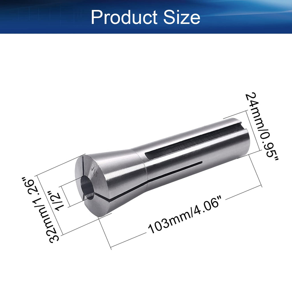 Auniwaig R8 Collet 1/2" Closely-Pitched Thread 0.013mm Mill Chuck Holder 65MN Spring Steel 7/16-20UNF Fine Teeth Thread