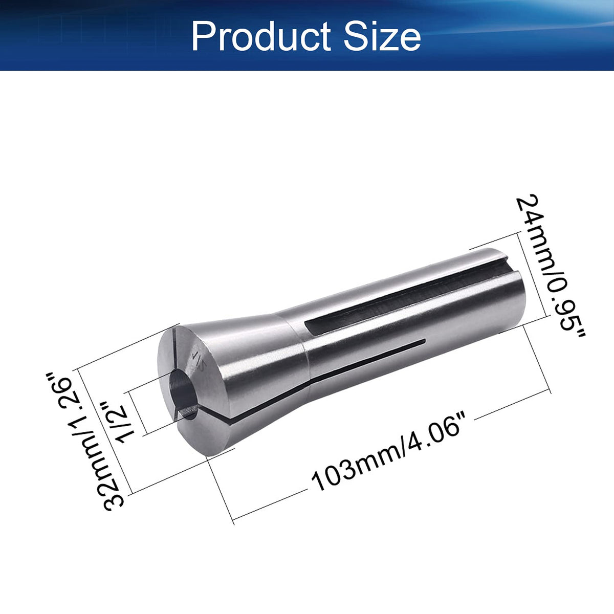 Auniwaig R8 Collet 1/2" Closely-Pitched Thread 0.013mm Mill Chuck Holder 65MN Spring Steel 7/16-20UNF Fine Teeth Thread