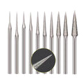 Luo ke 10 Pcs 0.5mm - 4mm Cone Shape Diamond Burr - 3/32 Inch Shank