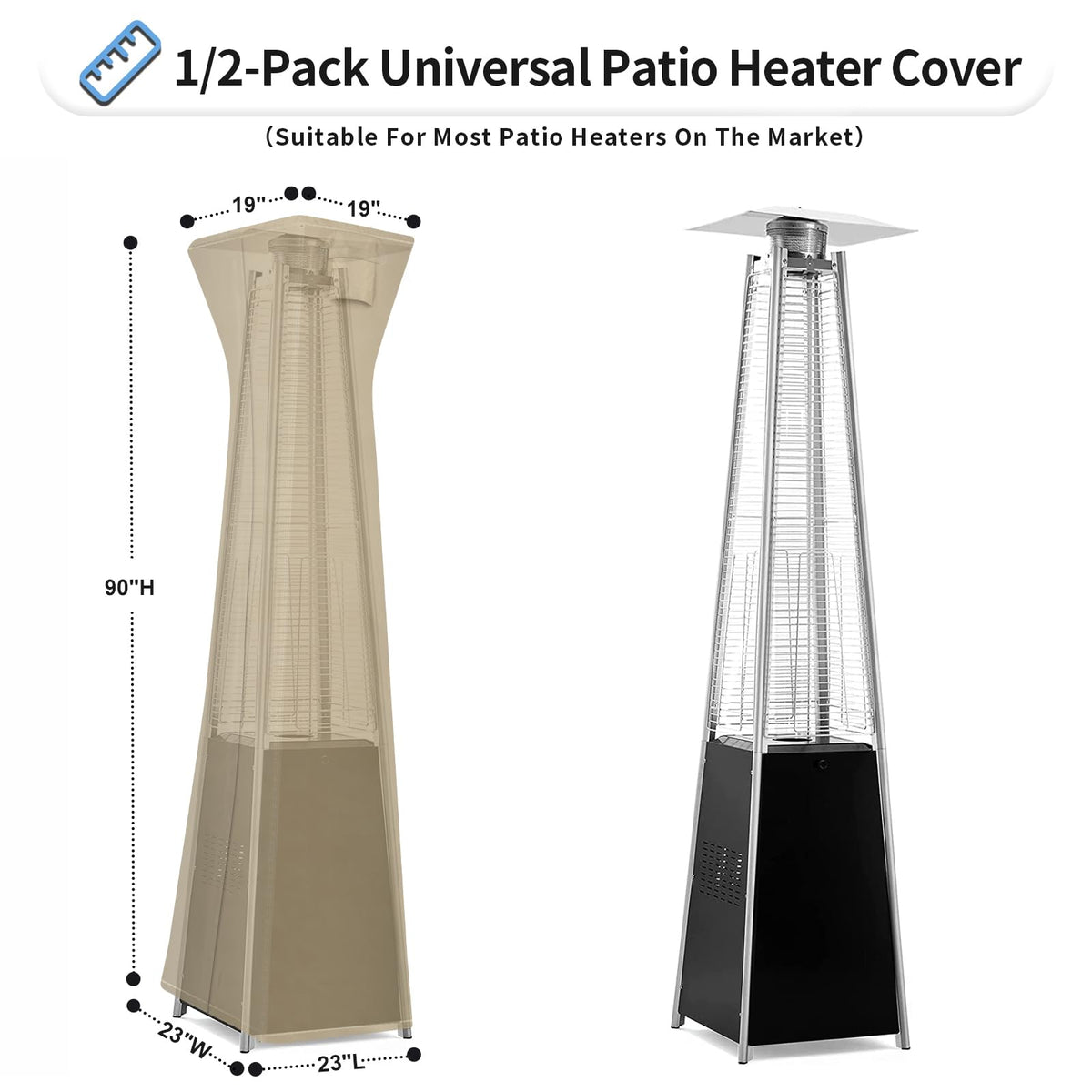 Waterproof Patio Heater Covers with Zipper and Storage Bag