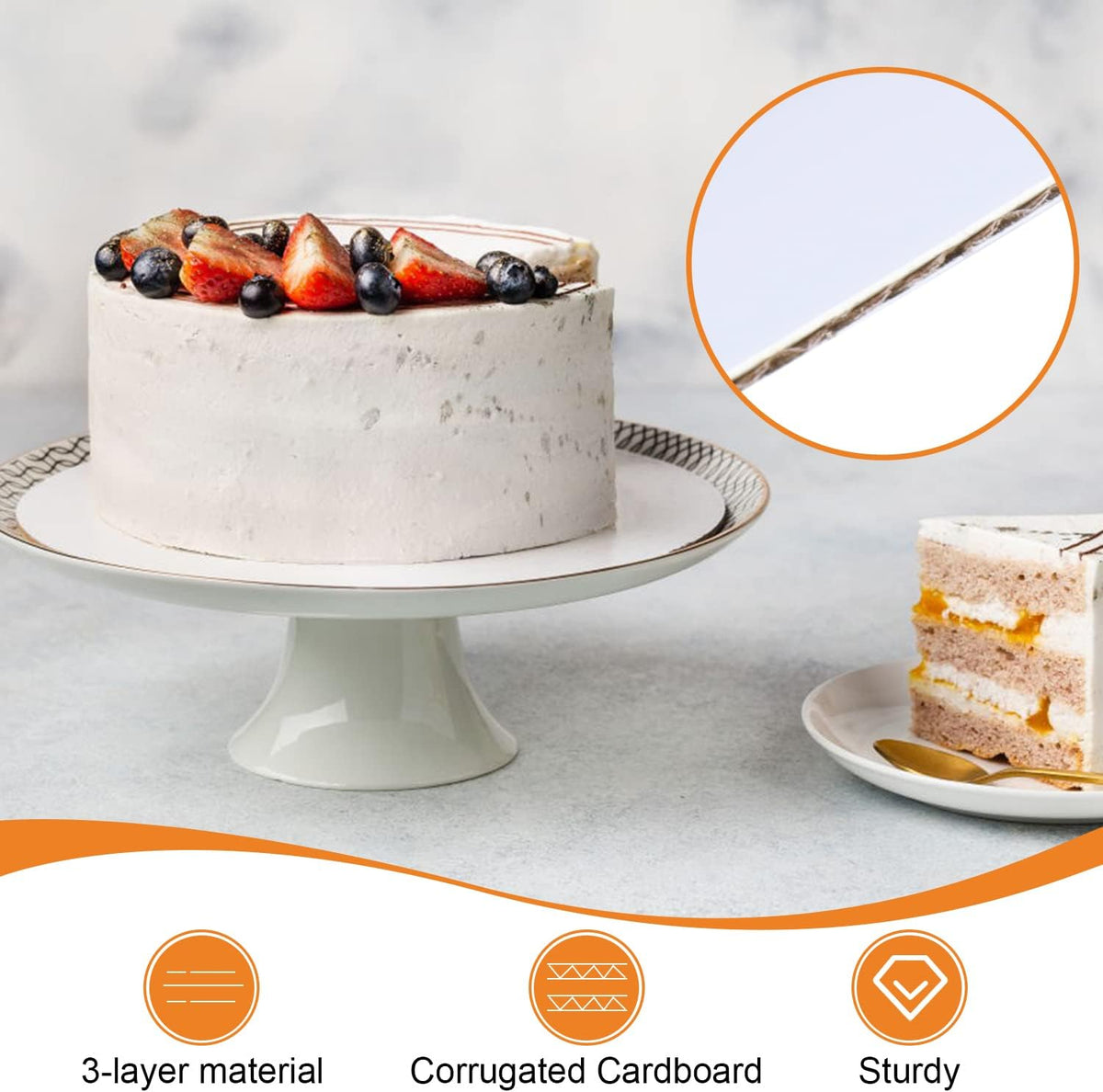 36-Packs Cake Boards 8 inch Round, White Cake Board Rounds