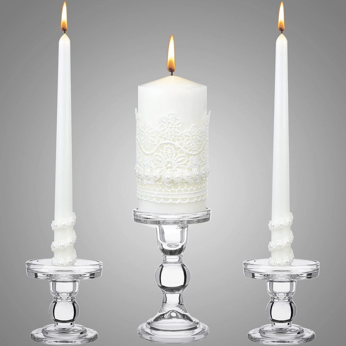 Unity Candles for Wedding Ceremony with Holder,Classic Style