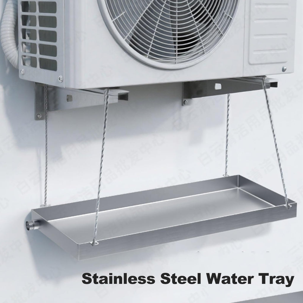 Air Conditioner Drip Pan, Stainless Steel Condensate Drain Pan, Universal Drip Tray for Indoor/Outdoor Split Air Conditioner, External Unit Accessories(80x32.5x5cm/31.5x12.5x2in)