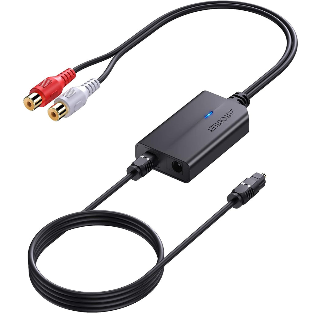 192kHz Optical to RCA Converter DAC Digital to Analog Audio Converter Spdif/Optical/Toslink to RCA Audio Adapter with