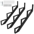 3 Pack Steel Stair Step Riser, 3-Step Metal Stair Stringer Heavy Duty, Steel Stair Stringer for 28" Height Deck and