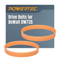 POWERTEC Planer Drive Belt for DeWalt DW735 & DW735X - 2-Pack Replacement Ribbed Belts (5140010-28), 9-Rib, Low Noise, High Tensile Strength (72078)