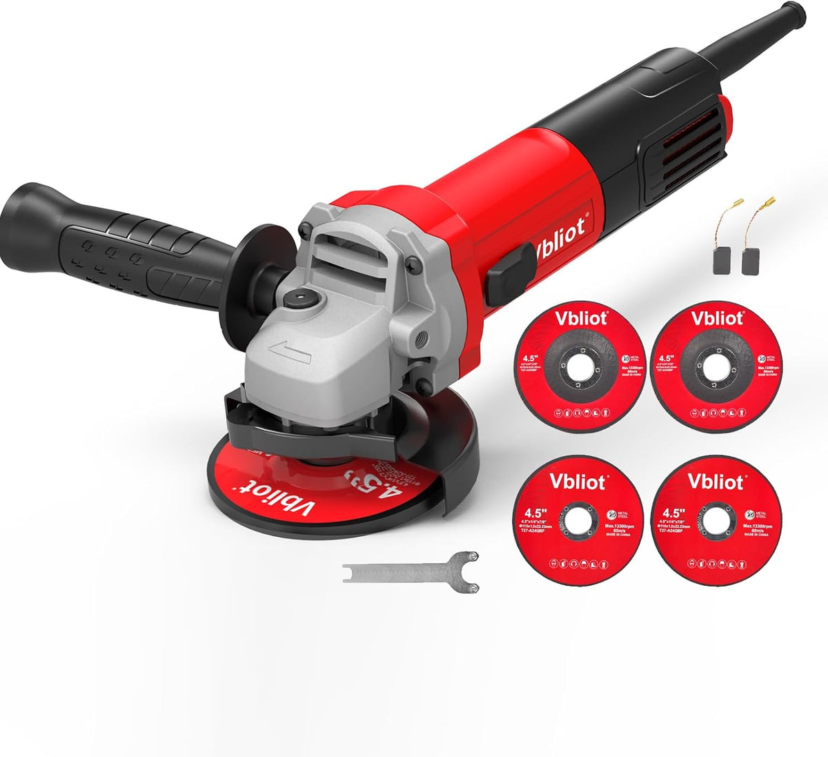 Angle Grinder Tool,6.5-Amp 4-1/2 Inch Electric Grinder with Ergonomic Sideslip Switch for Metal Cutting Grinding