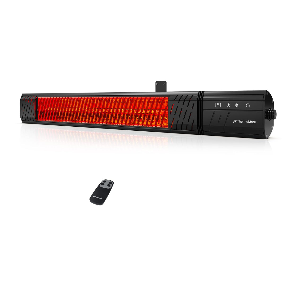Infared Patio Heater for Outdoor, Electric 1500W IP65 Waterproof with Remote, 9 Heating Levels & 24H Timer for
