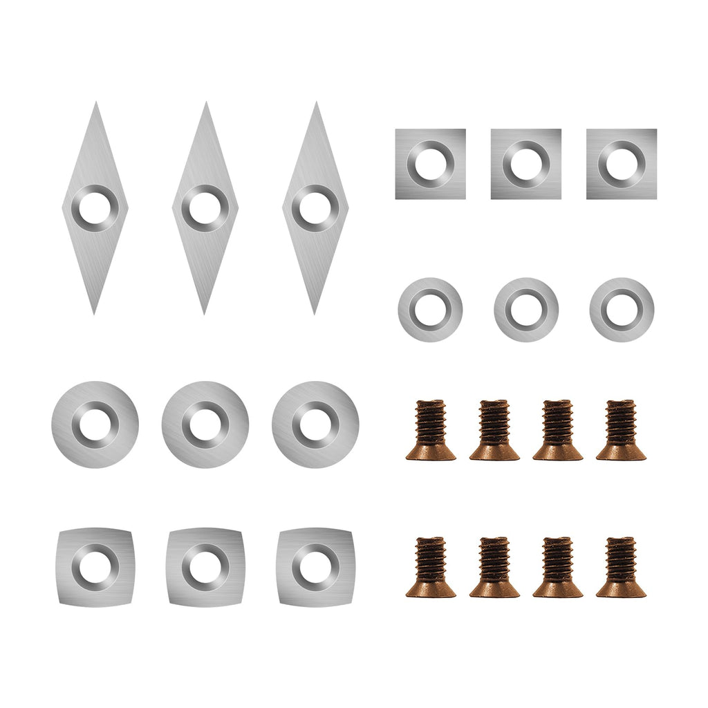 DEEFIINE 15Pcs Tungsten Carbide Cutters Inserts Set for Wood Lathe Turning Tools