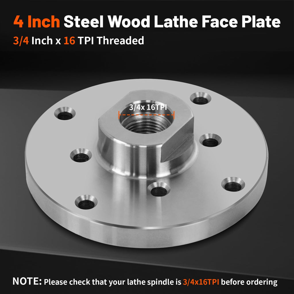 4" Steel Wood Lathe Faceplate,Faceplate for Wood Lathe