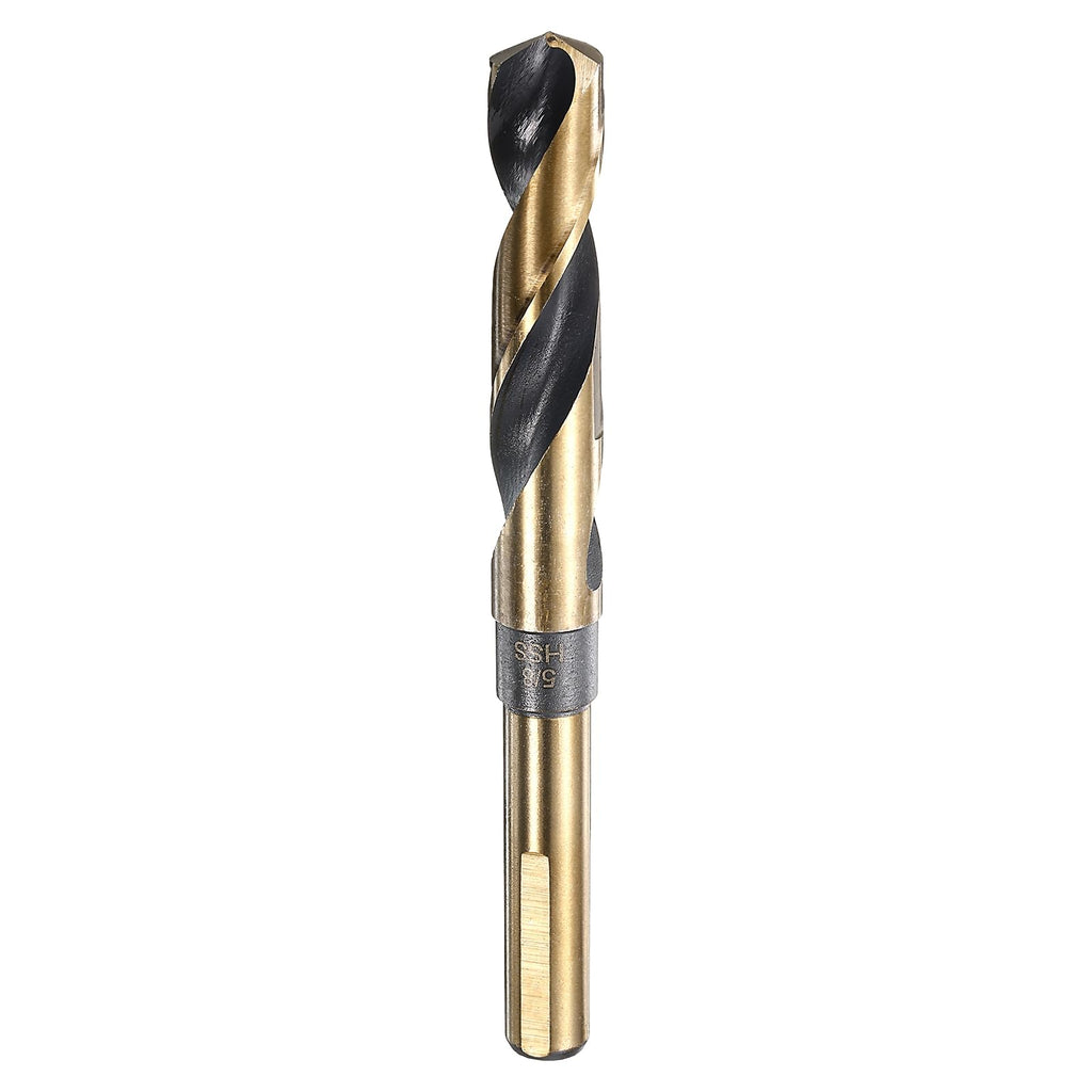 HARFINGTON Twist Drill Bit 5/8" Dia High-Speed Steel 4341 Metric Drill Bits 1/2" Shank 5.9" Overall Length with Black & Gold Oxide Coating for Drilling Hard Metals, Stainless Steel, Alloy