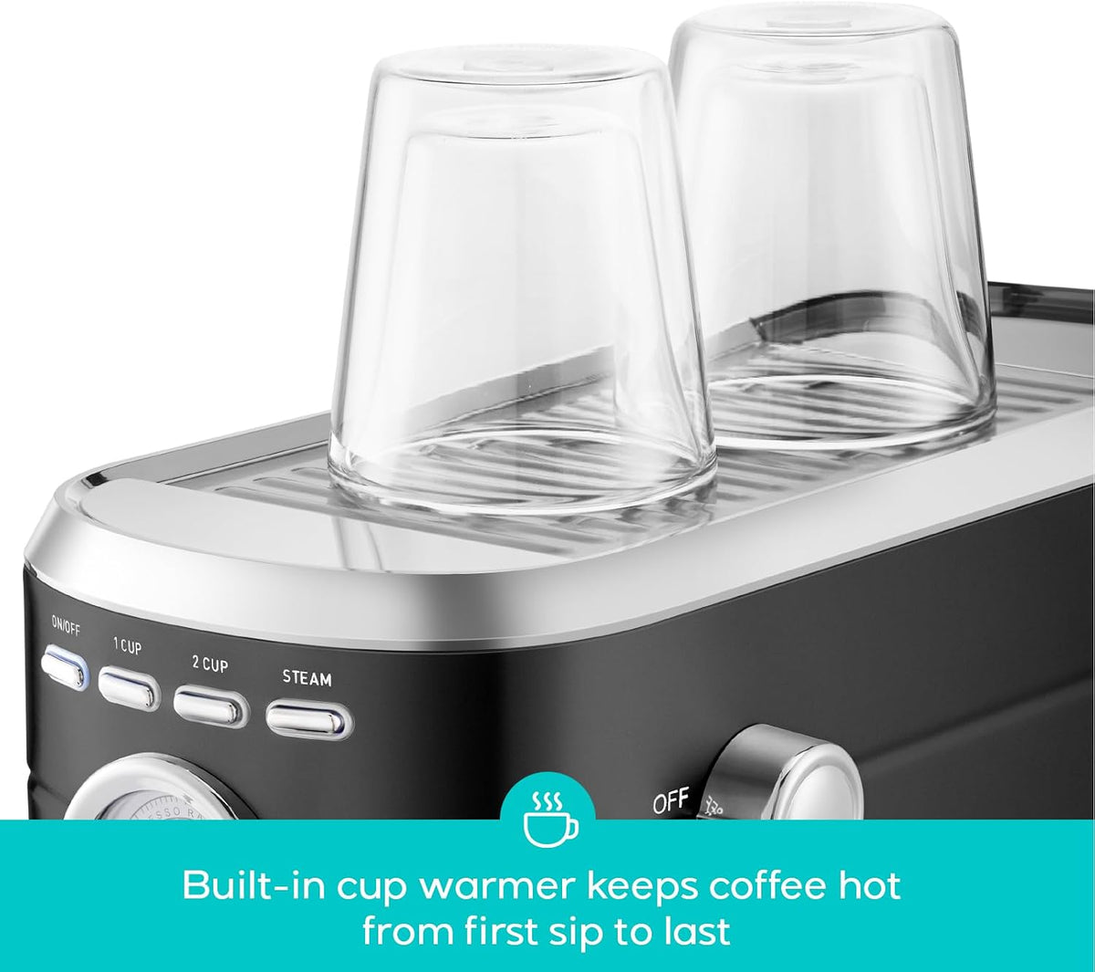 CM5418 Espresso Machine, Espresso Coffee Maker with Steam Wand | Stainless Steel, 20-Bar Pump, Built-in Pressure