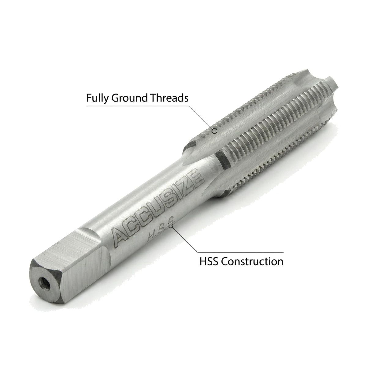 Accusize Industrial Tools Spiral Point Tap, 7/16-20NF, SPT-7/16-20x5