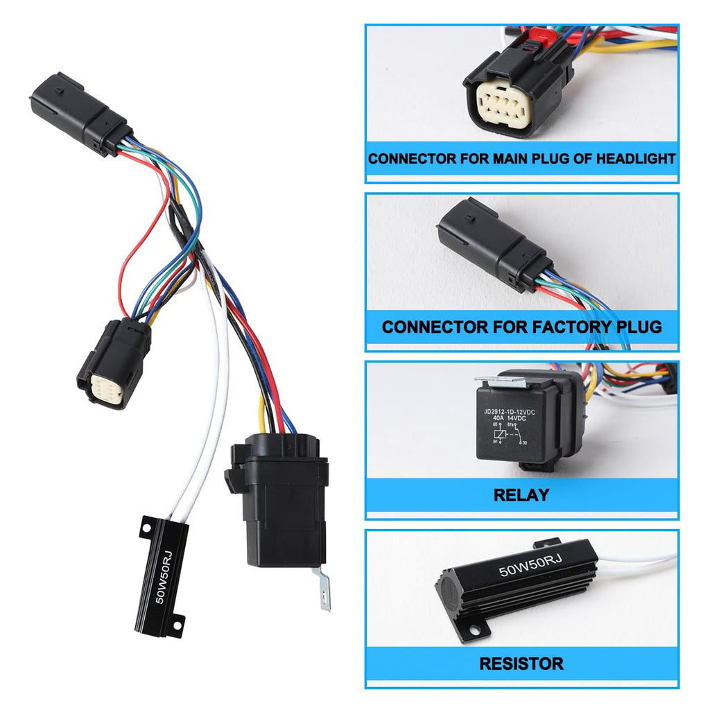 AUTOWIKI Headlight Wiring Harness Fit for 2016-2018 Chevy Silverado 1500