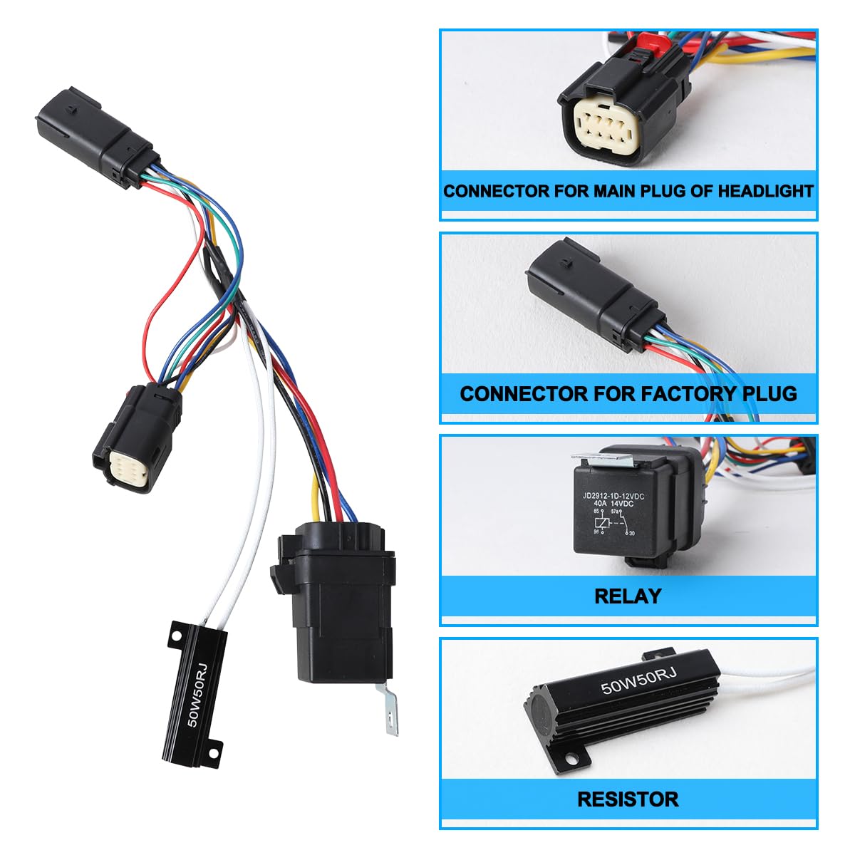 AUTOWIKI Headlight Wiring Harness Fit for 2016-2018 Chevy Silverado 1500