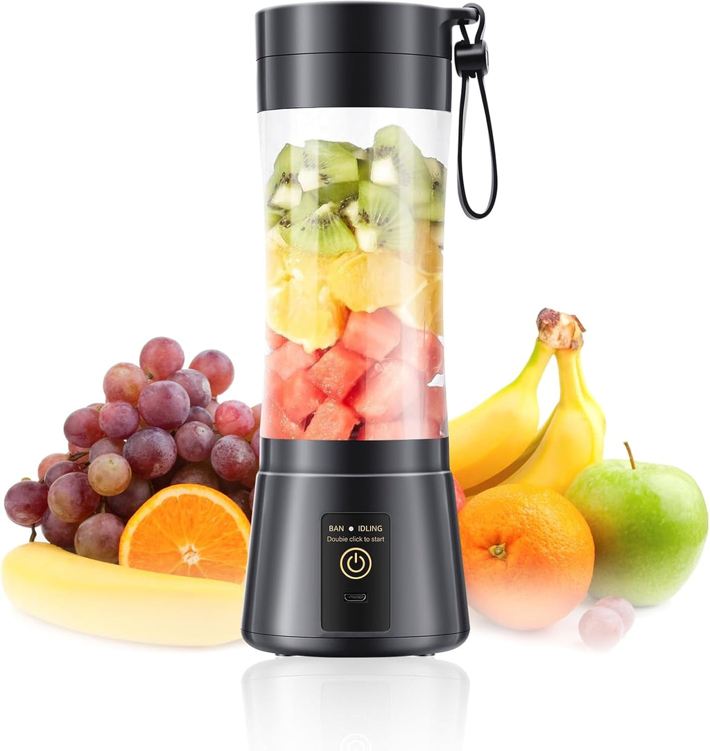 Personal Size Travel Portable Blender - Mini Shakes & Smoothies Blender | 380Ml BPA Free Cup Small Blender, High