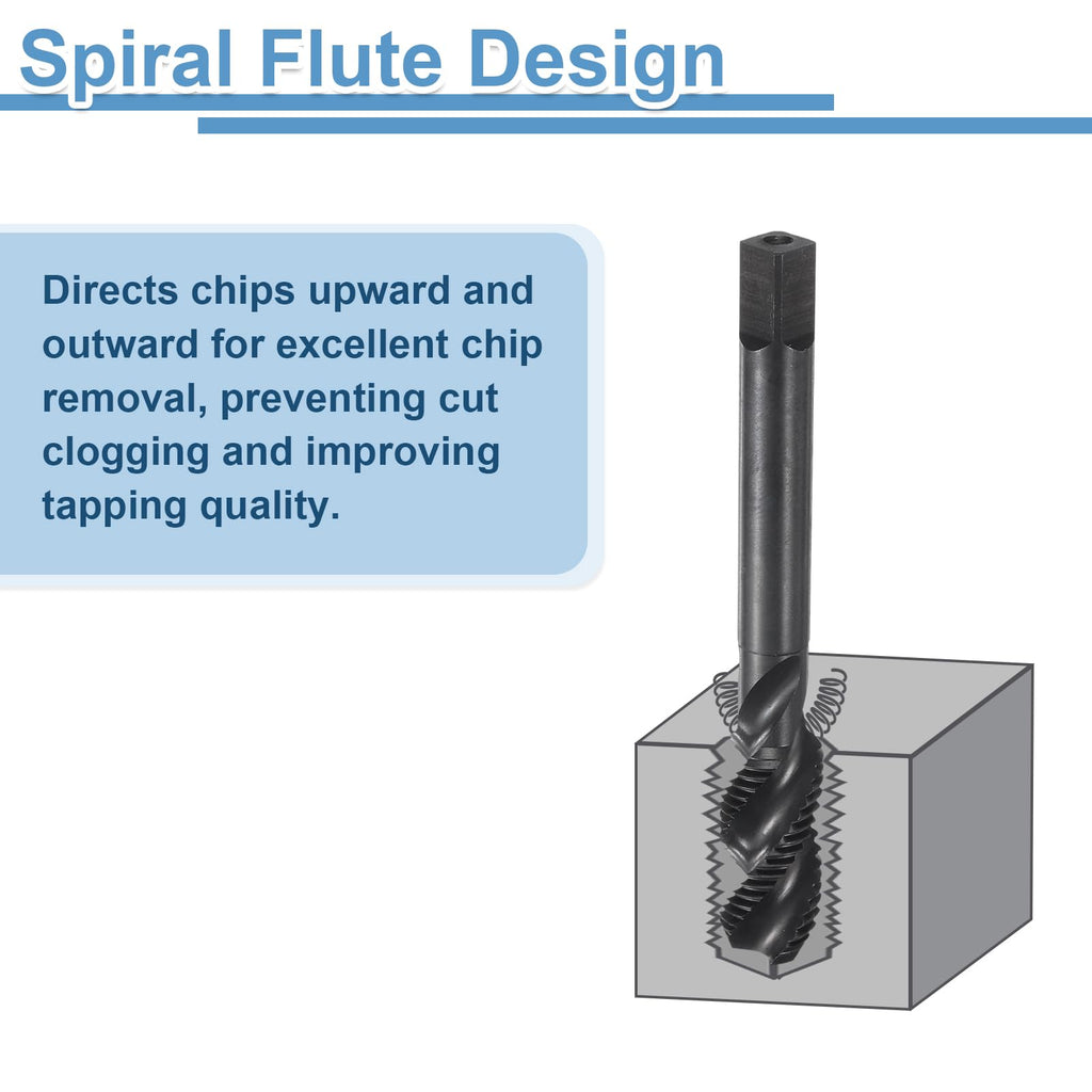 uxcell Spiral Flute Thread Taps 7/16-20 UNF 2B Machine Threading Tap Bit, Nitrided Coated Screw Tapping Repair Tool, M2 High-Speed Steel (HSS)