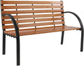 gt1-ly 48-inch Hardwood Slotted Steel cast Iron Frame Outdoor Terrace Garden Bench Park seat, Suitable for Parks