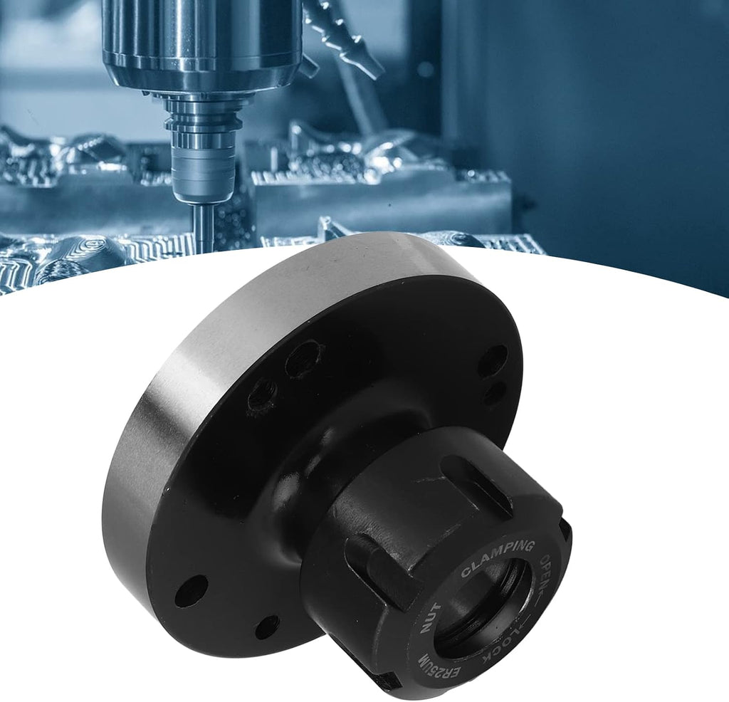 ER25 80mm CNC Lathe Flange Collet Chuck Replacement Milling Machine Precision Collet Holder for Lathe Equipment Accessories Tooling Set