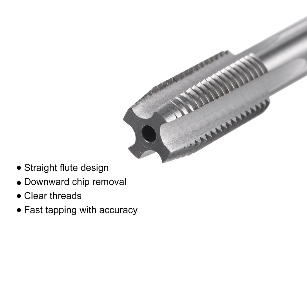 uxcell Thread Milling Threading Tap 7/16"-20 UNF, Left Hand Machine HSS (High Speed Steel) 6542 Uncoated 4 Straight Flutes 2B Tolerance Grade