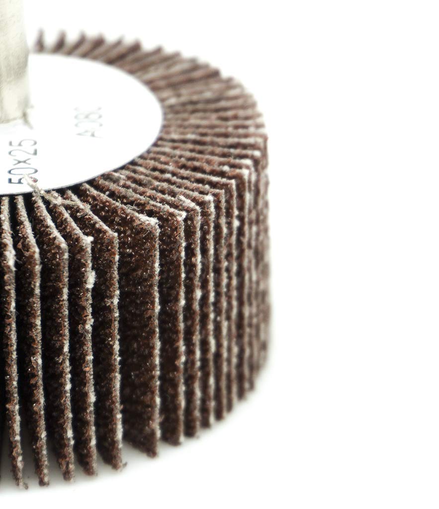 Benchmark Abrasives Aluminum Oxide 2 Inch Flap Wheel 1” Length 1/4" Shank Mounted Sander for Deburring, Sanding, Grinding Paint Removal Polishing Wheel for Drill & Die Grinder (10 Pack) (40 Grit)
