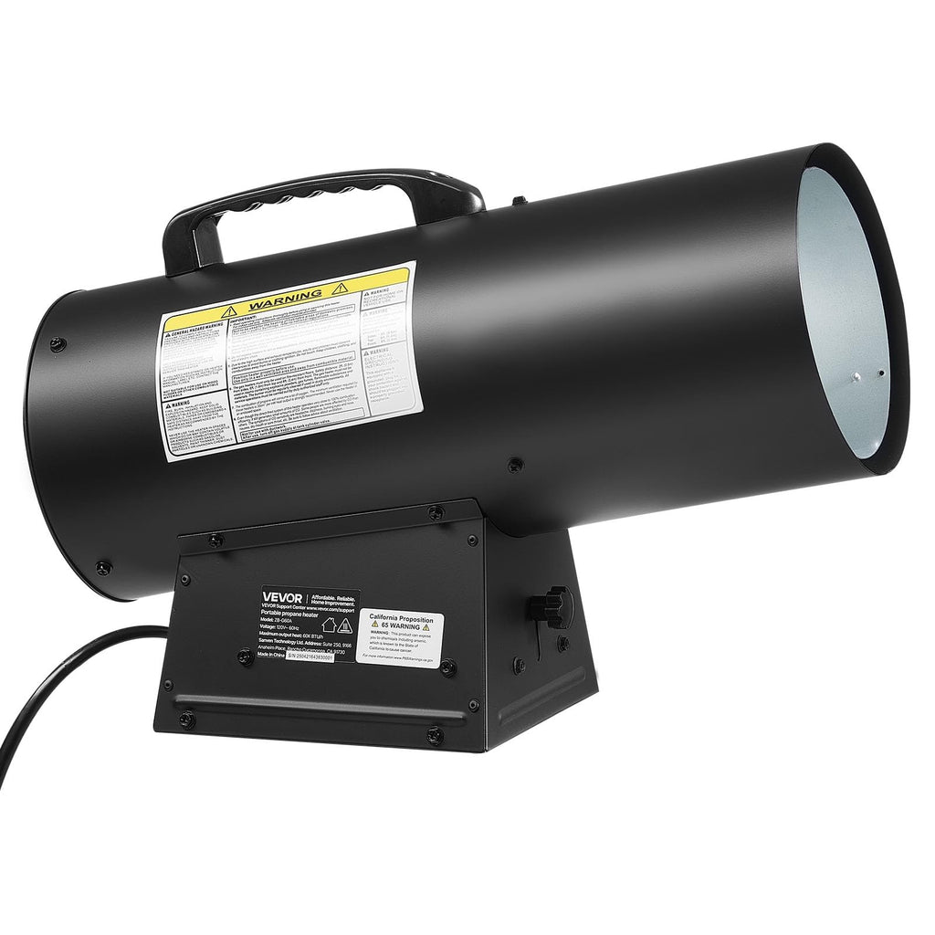 Propane Heater, 60000BTU Forced Air Propane Heater with Stepless Temp Settings & security Protection, Portable
