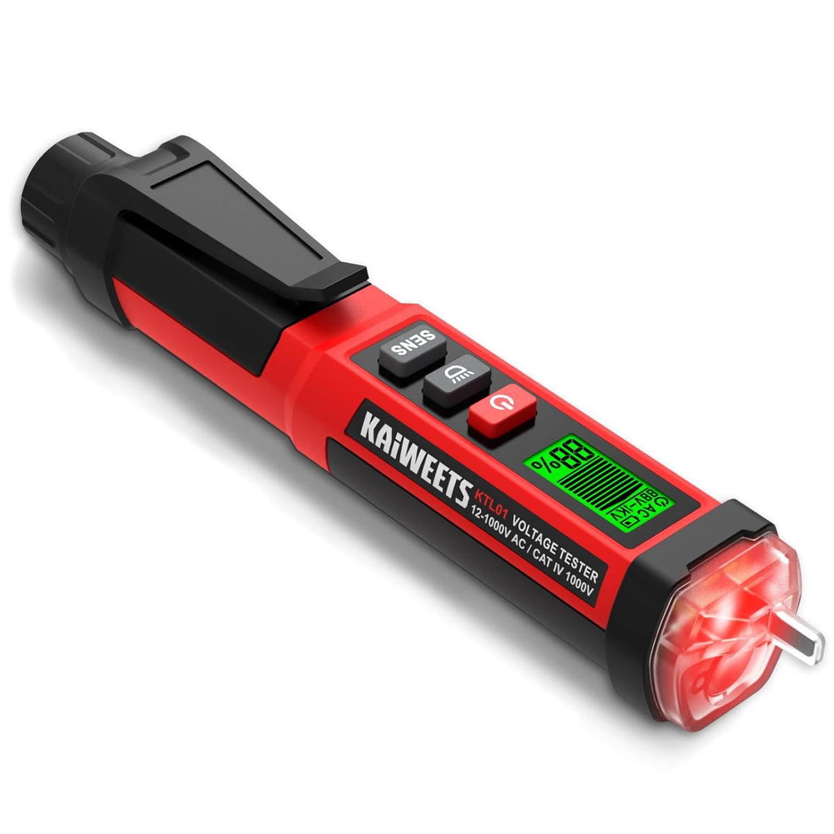 Non Contact Voltage Tester, CAT IV 1000V Dual Range AC 12V/70V-1000V Electrical Tester Pen with LCD Display, Live