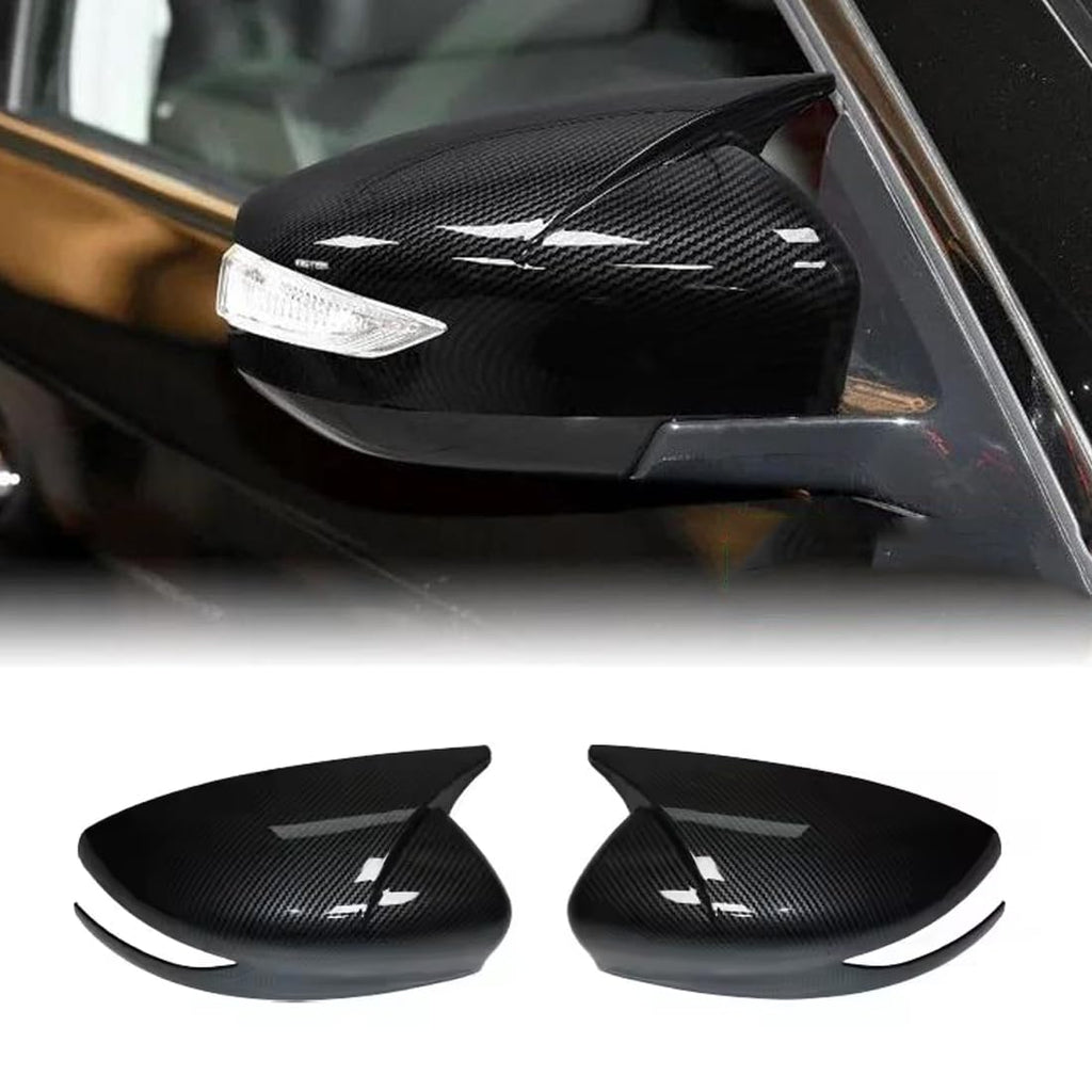 XITER 2pcs Rear View Side Mirror Cover Side Mirror Cap for Nissan sentra 2013-2019/Altima Sedan 2013-2018(With Turn Signal,Carbon Fiber)