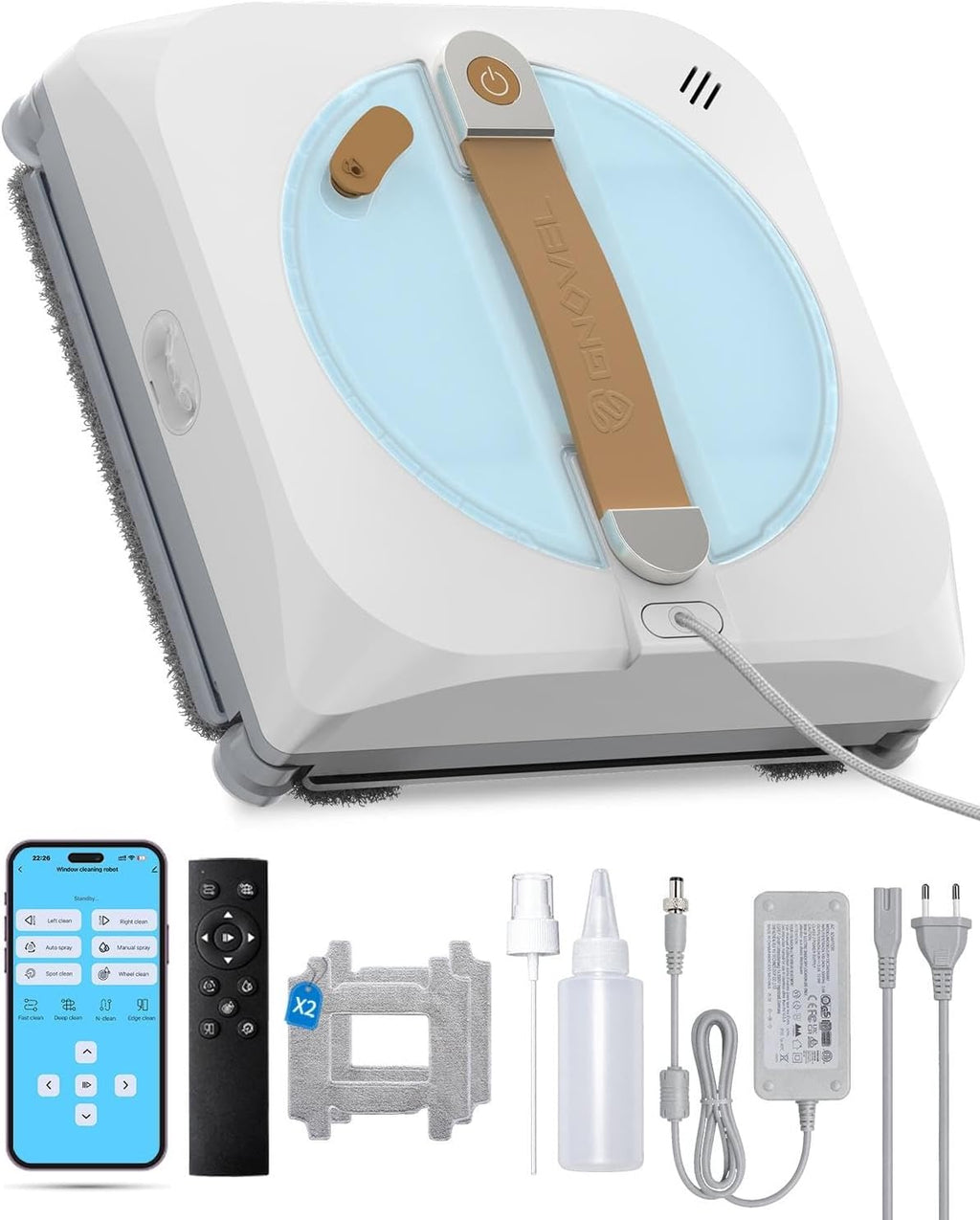 Window Cleaning Robot with 4 Cleaning Modes,8000Pa Suction for Glass