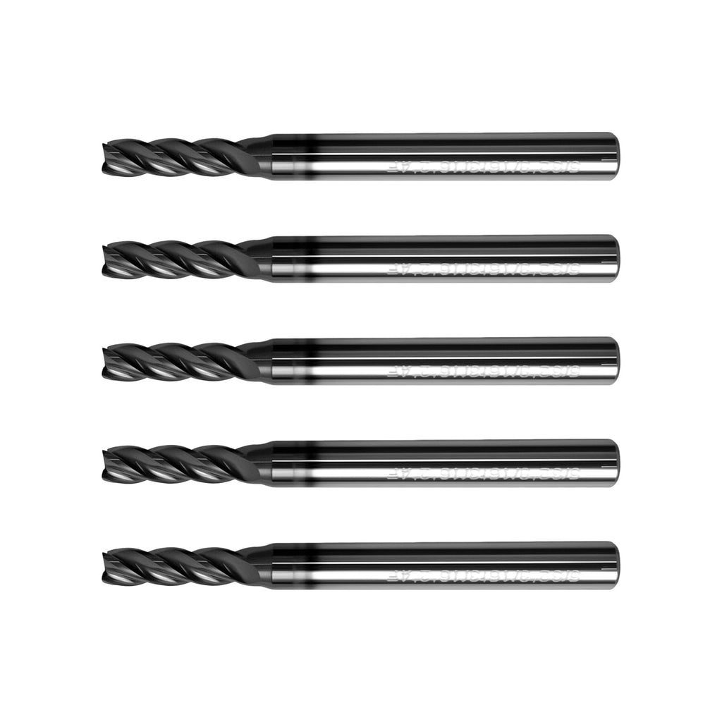 5Pcs 5/32" Carbide Square End Mills, ALTiN Coated, 4 Flute End Mill Bits