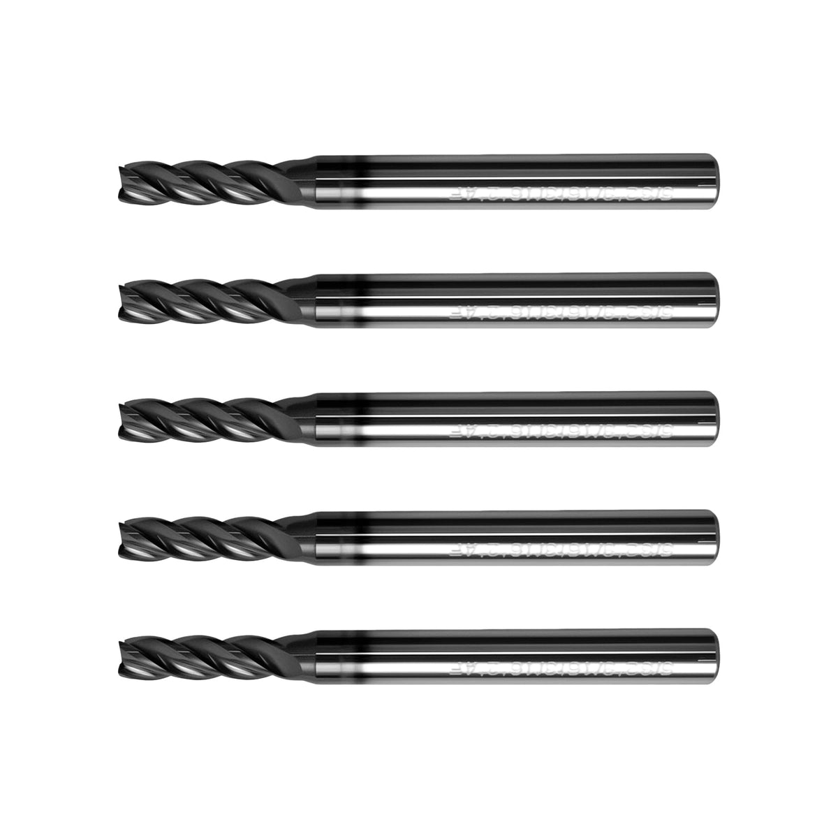 5Pcs 5/32" Carbide Square End Mills, ALTiN Coated, 4 Flute End Mill Bits