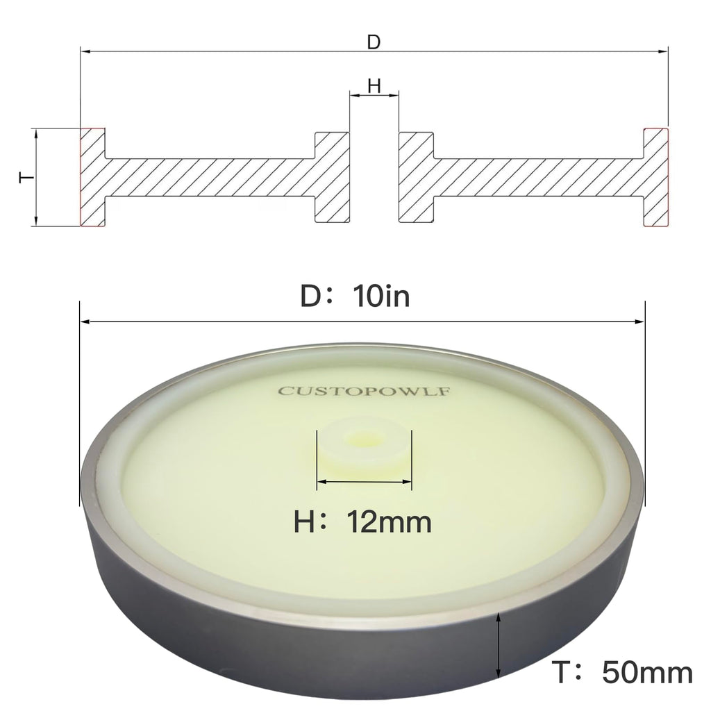 CUSTOPOWLF-10-inch 800 grit CBN Grinding Wheel, Designed for Sharpening high-Speed Steel Tools, Lathe Tools, and Chisel Sets.Dimensions: 2" Wide x 12mm Bore (800 grit) (800-grit)