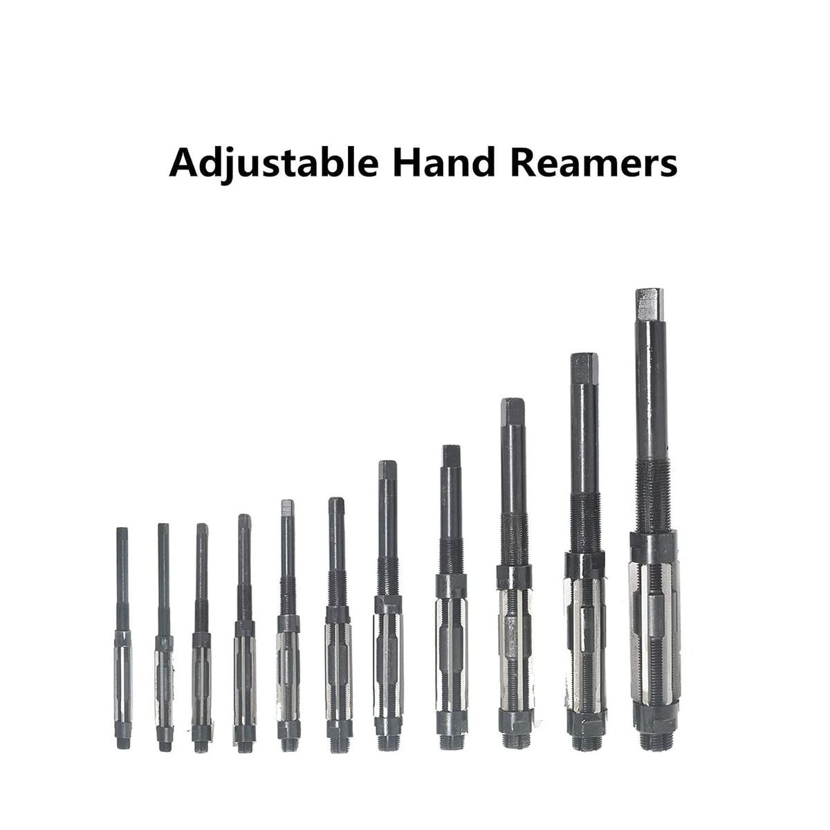 WFLNHB 11 Set High Speed Steel Adjustable Hand Reamers, H4-H14, 11.75mm-38mm, All 6 Blades Replacement for Drilling Machine and Other Machine, Metric