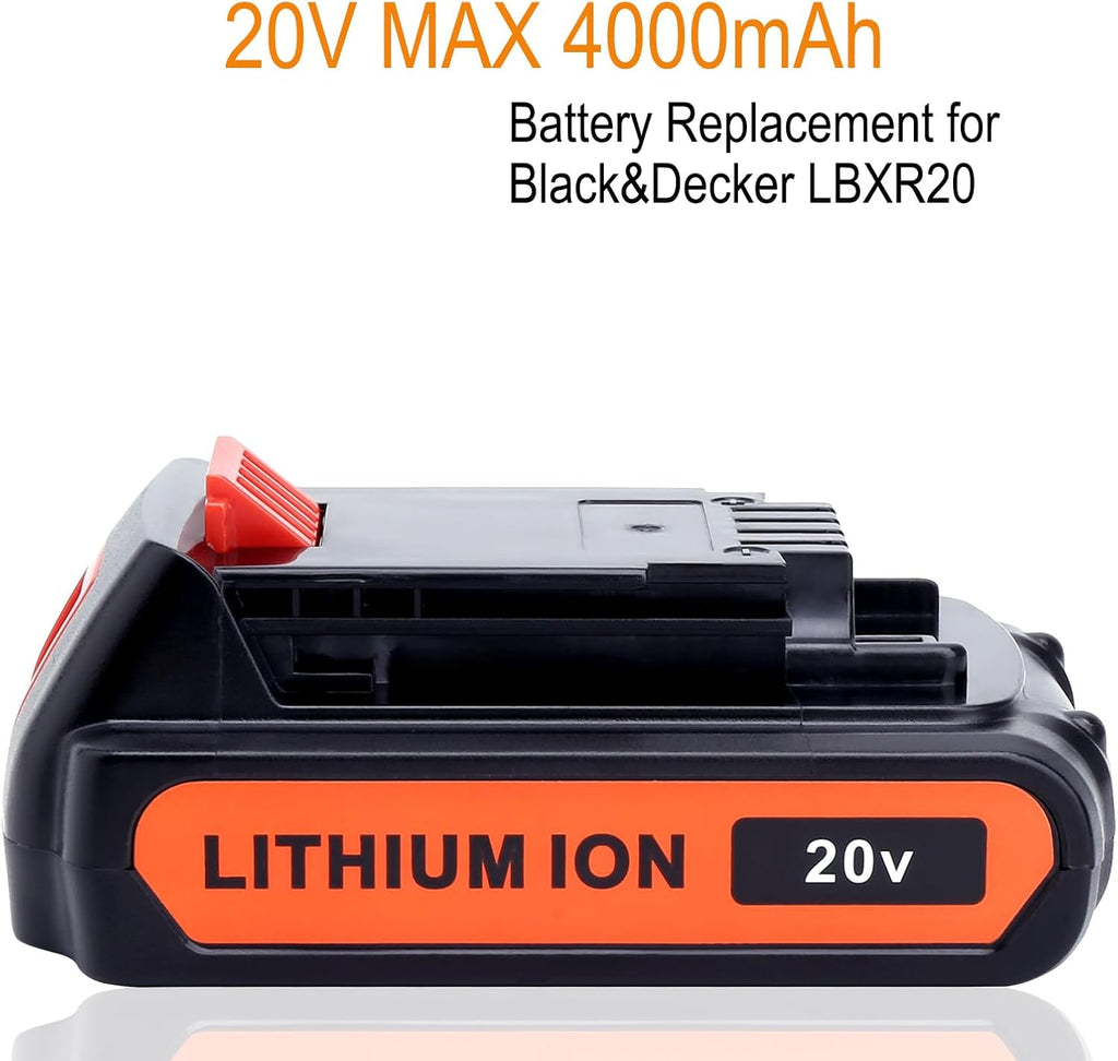 Lasica 2Pack 4.0Ah 20V MAX LBXR20 Compatible with Black and Decker Weed Eater 20V Battery LB2X4020 LBXR2020-OPE LBXR20-OPE2 LBXR20B-2 LB2X3020-OPE LBXR20BT 20 Volt Max Outdoor Cordless Power Tools