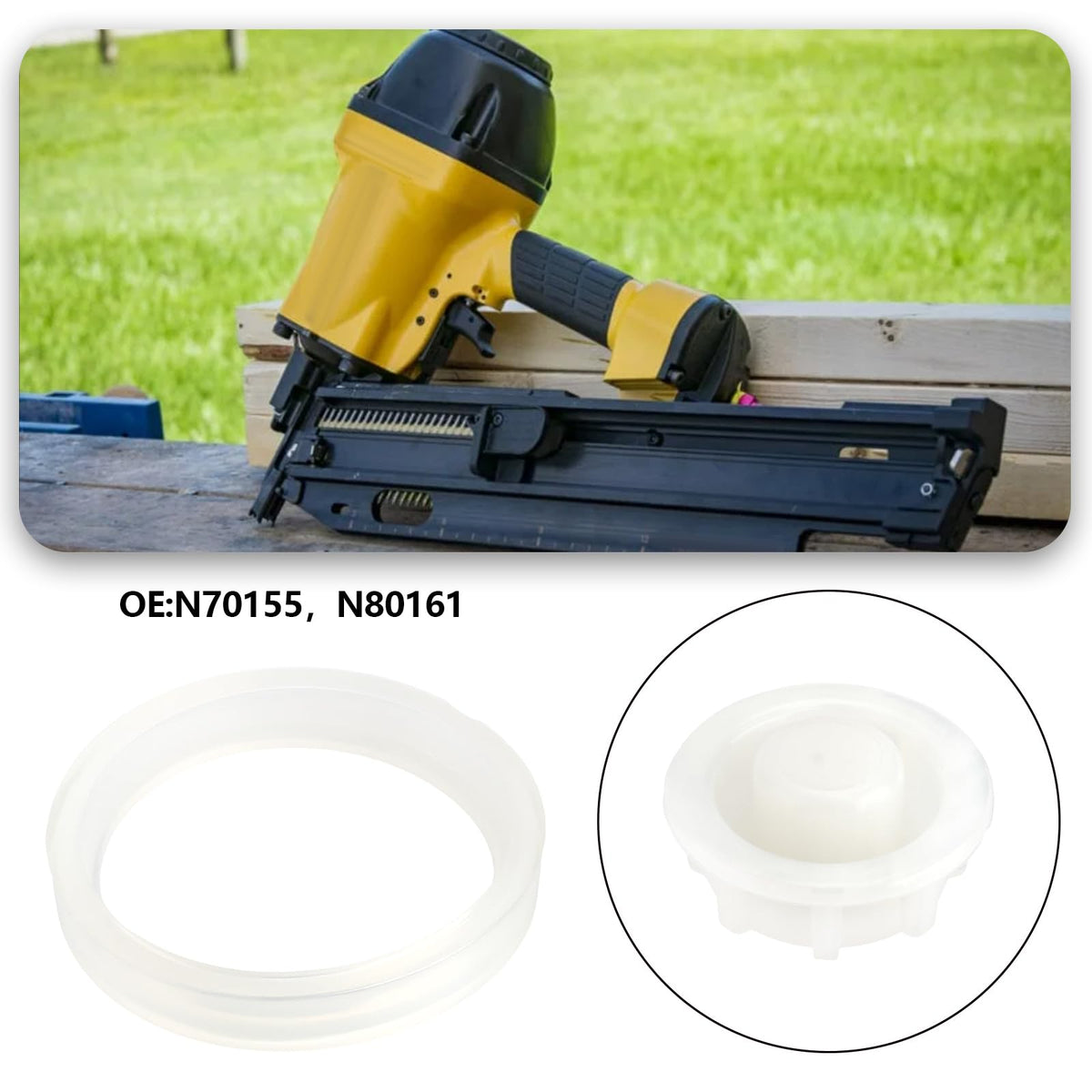 Briny River 1 Set Nailer Rebuild Repair Kit N70155 N80161 Compatible with Bostitch N80S N80SB Framing Nailer Piston and Cylinder Seal Set