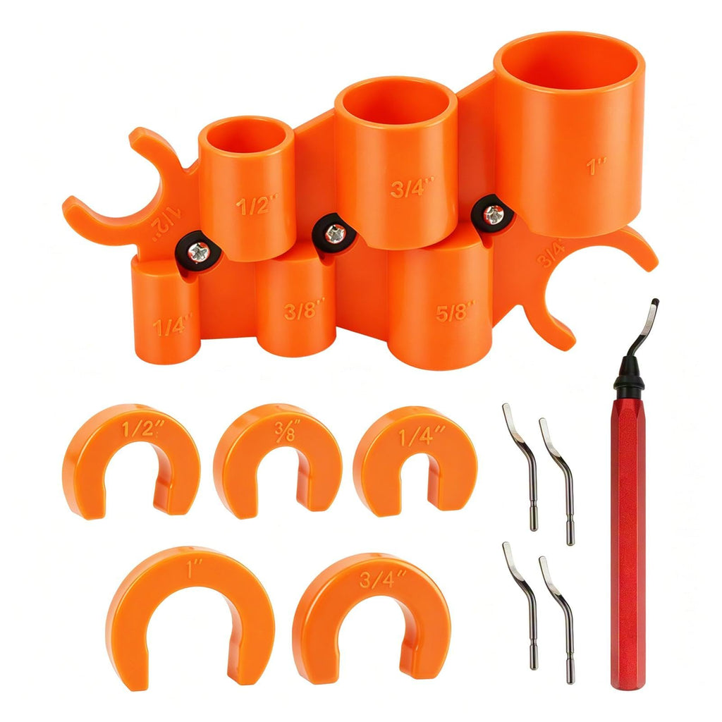 12 Pcs Depth Gauge and Pipe Deburring Tool for Copper, PVC, PEX, PPR, CPVC