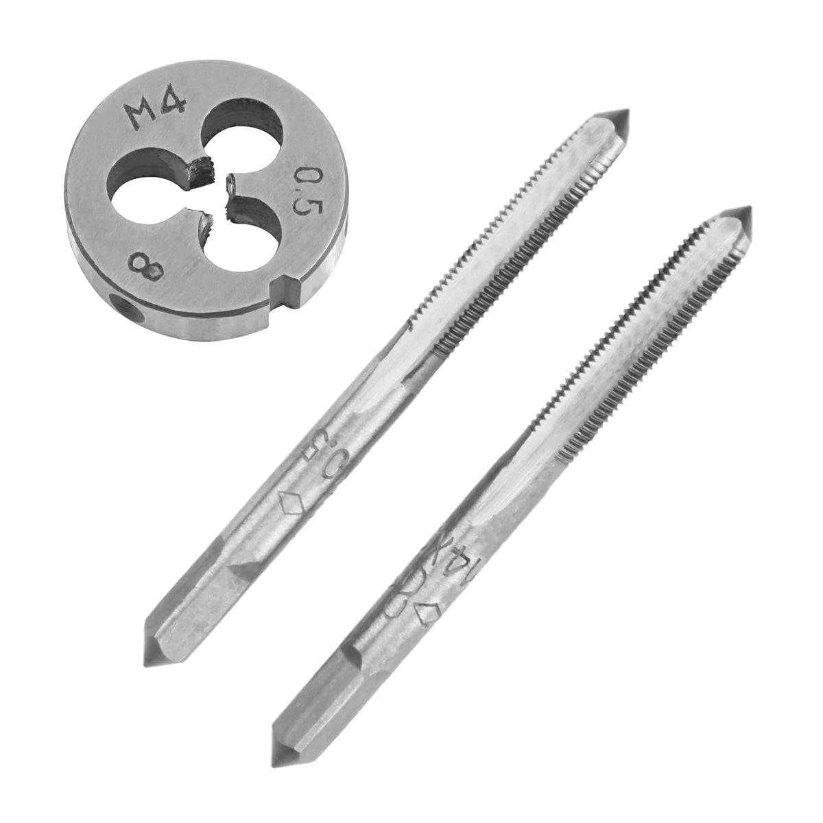 Aceteel M4X0.5 Hand Tap and Round Die Set Right Hand