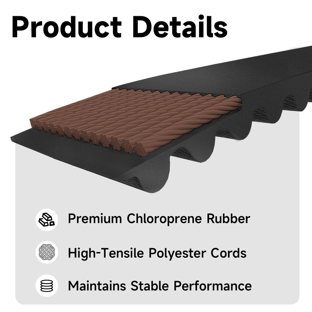 AIYOYOLIFE 2 Pack Toothed Drive Belt Compatible with Porter Cable Sander Replace#: 848530