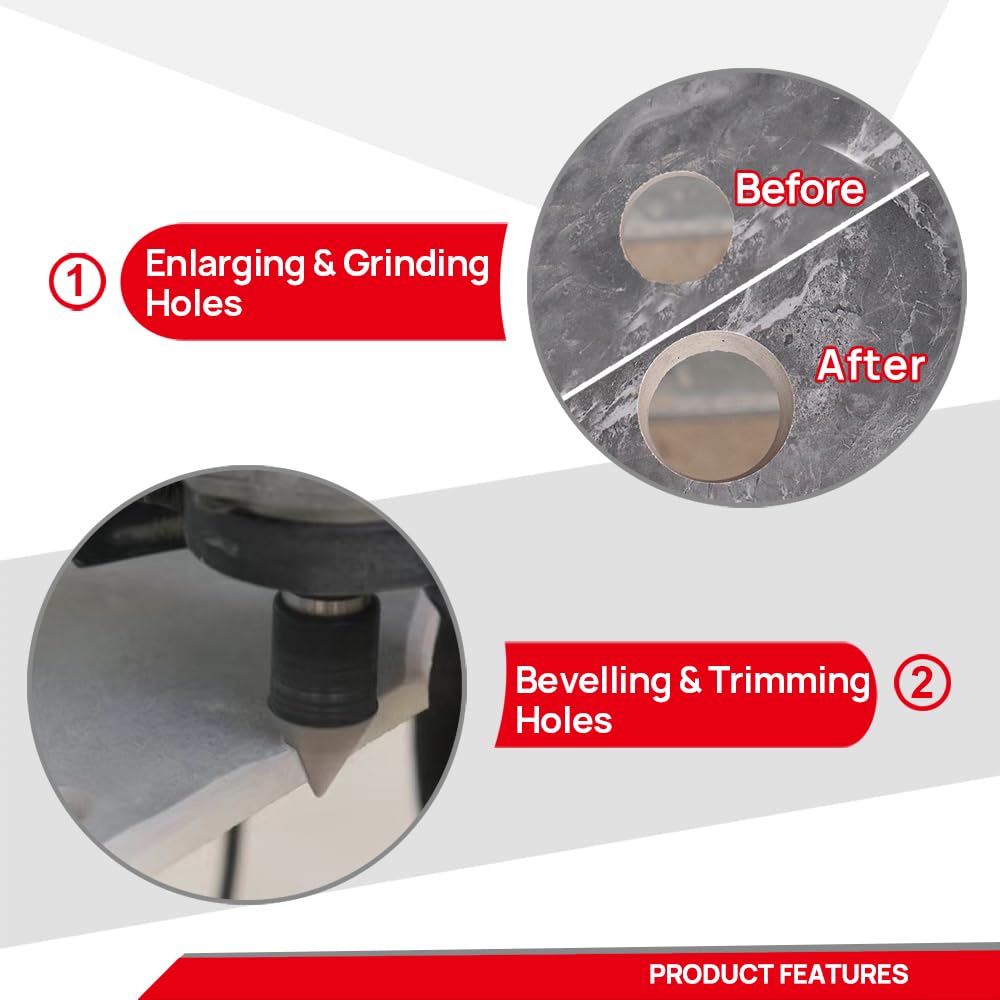 DT-DIATOOL Diamond Beveling Chamfer Bit 1 Inch for Tile Porcelain Ceramic Granite Marble Existing Holes Enlarging Polishing Shaping Trimming Repairing