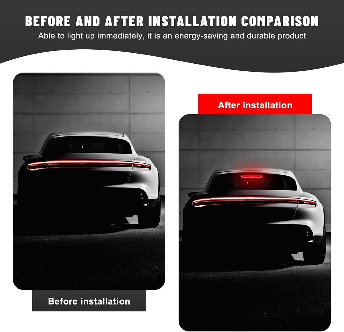 Third Brake Light, 24 LED 12V Waterproof Car High-Mounted Rear Brake Tail Lamp, High Level 3rd Braking Lamp Stop Light Assembly for Sedans SUVs Trucks, Car Accessories