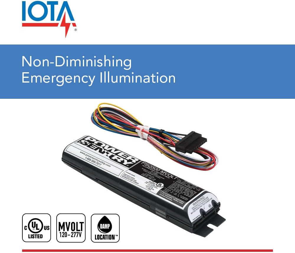 Power Sentry Emergency Battery Back Up, Compact T8 Compatible Ballast