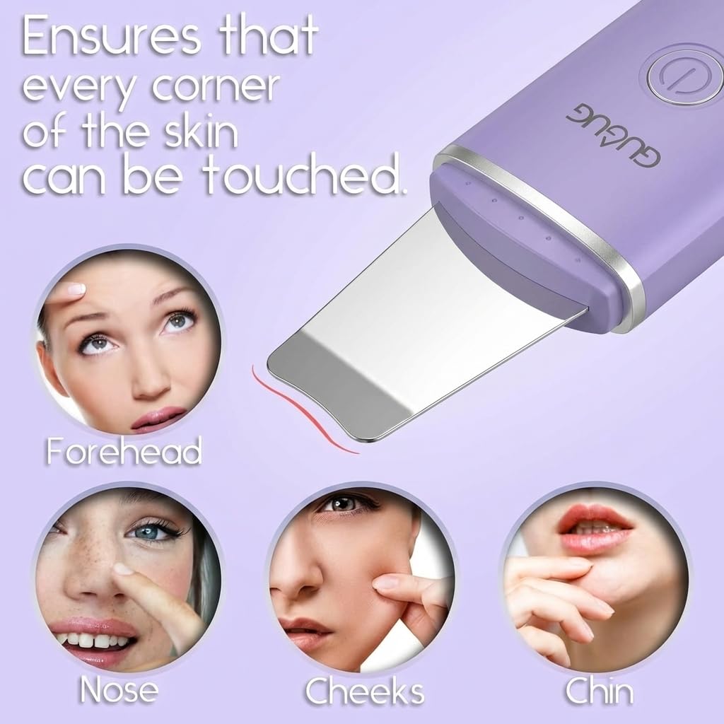 4-Mode Skin Scrubber Spatula, Pore Cleaner, Blackhead Remover, Purple