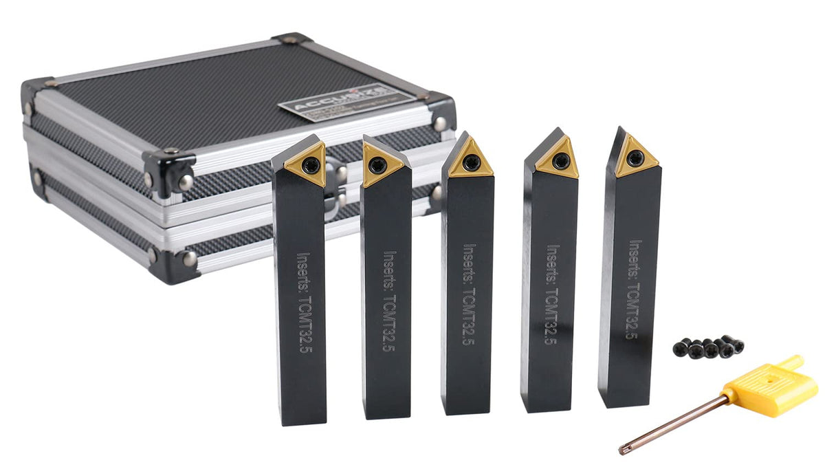 Accusize Industrial Tools 5/8'' 5 Pc Indexable Turning Tool Set, 2380-5102