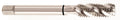 YG-1 T2 Series High Vanadium HSS Spiral Flute Combo Tap, TiCN Coated, Round Shank with Square End, Modified Bottoming Chamfer, 1/4"-20 Thread Size, H3 Tolerance