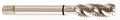 YG-1 T2 Series High Vanadium HSS Spiral Flute Combo Tap, TiCN Coated, Round Shank with Square End, Modified Bottoming Chamfer, #6-32 Thread Size, H3 Tolerance