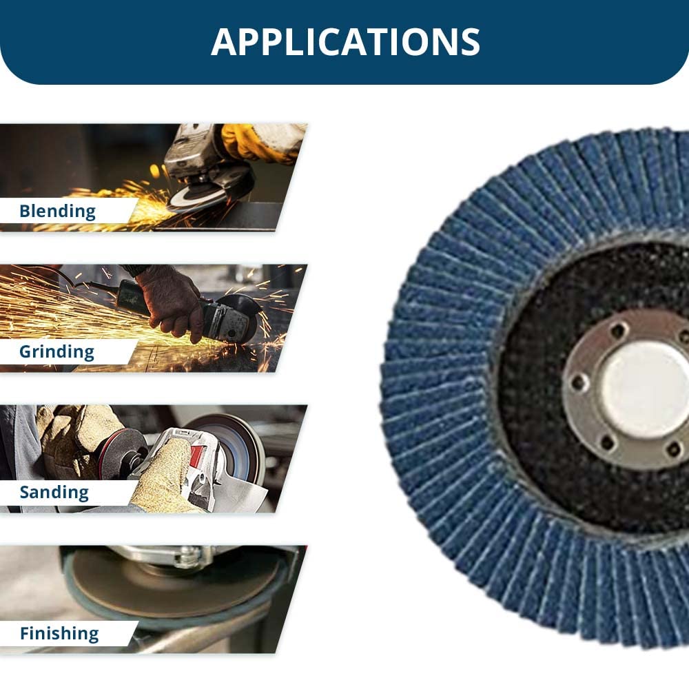Benchmark Abrasives 4-1/2" x 7/8" Premium High-Density Jumbo Zirconia Type 29 Flap Discs for Sanding, Stock and Rust Removal, Finishing, Grinding, Deburring (50 Pack) - 80 Grit