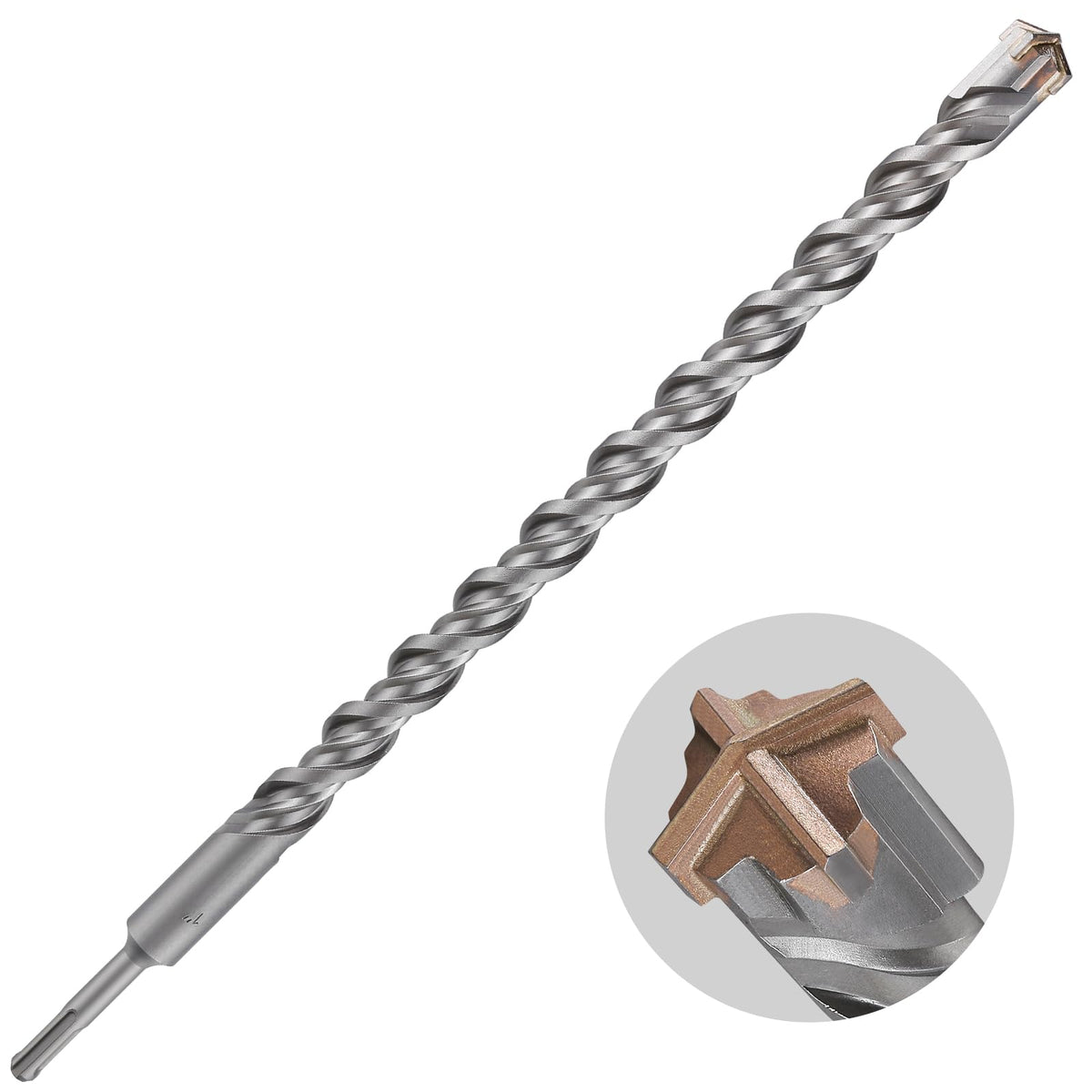 Wensilon Extra Long Hammer Drill Bit - 1pcs 1" X 18"-16" Cross-Type Double Thread Carbide for Concrete, Brick, Stone, Cement Walls