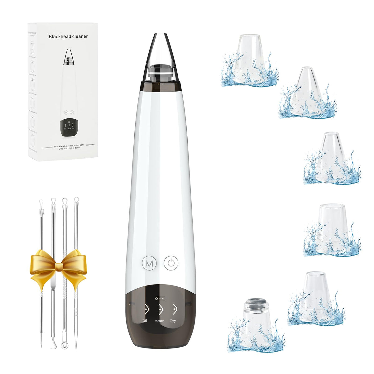 2026 Blackhead Remover Pore Vacuum Cleaner - 3 Adjustable Suction Power 6 Probes,USB Rechargeable Blackhead Vacuum