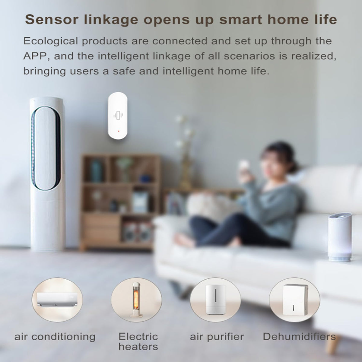 WiFi Vibration Sensor: Smart Door Window Sensor with App Alerts, Wireless Glass Break Detector, Adjustable